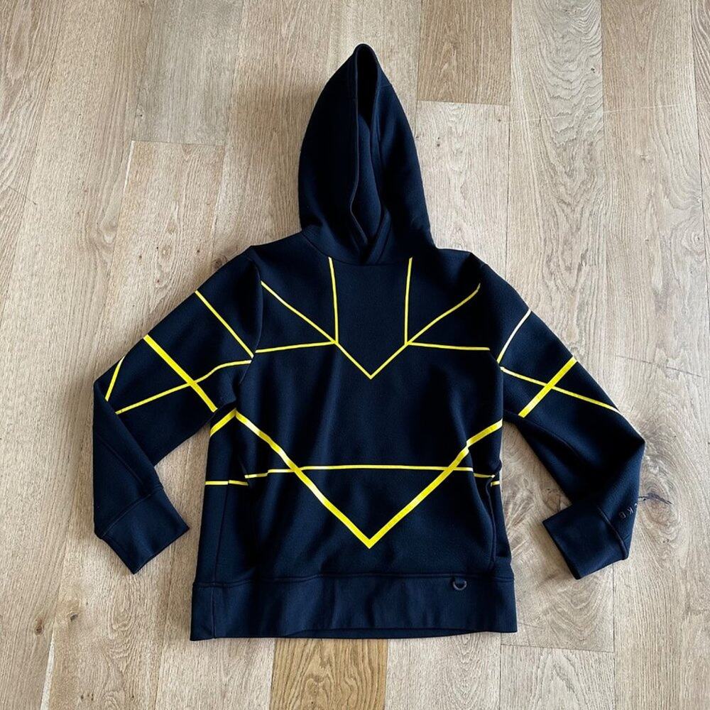 BlackBarrett by Neil Barrett Symmetric Lines Hoodie in Black & Yellow